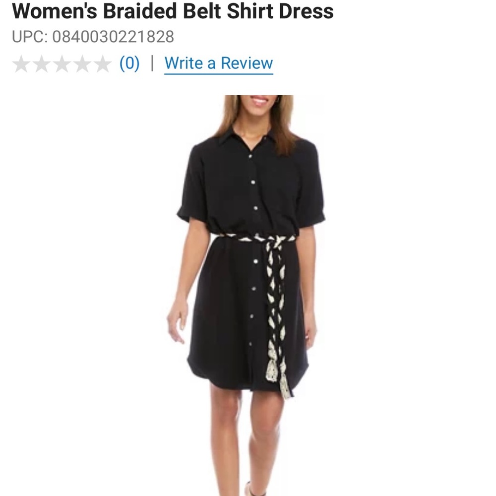 NEW w/ tags Braided Belt Shirt Dress (Black)🖤